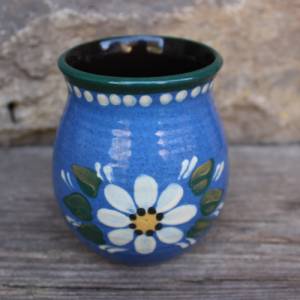 Vase mit Blumendekor / Töpferhof Römhild Keramik / 70er Jahre DDR GDR Bild 2