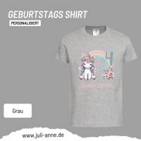 Personalisiertes Shirt GEBURTSTAG Zahl & Name personalisiert Rainbow Unicorn Bild 4