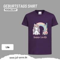 Personalisiertes Shirt GEBURTSTAG Zahl & Name personalisiert Rainbow Unicorn Bild 6