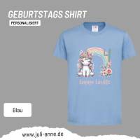 Personalisiertes Shirt GEBURTSTAG Zahl & Name personalisiert Rainbow Unicorn Bild 8