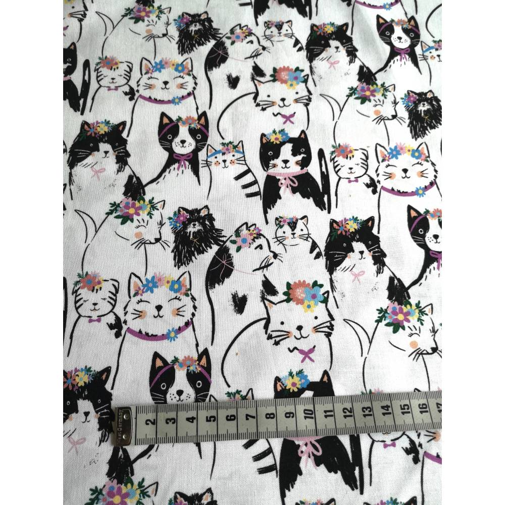 Fabric Timeless Treasures Stoff Katzen Patchwork Baumwollstoff