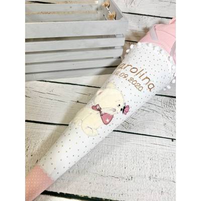 Mädchen Schultüte mit flauschiger Katze  Luna aus Stoff 70 cm