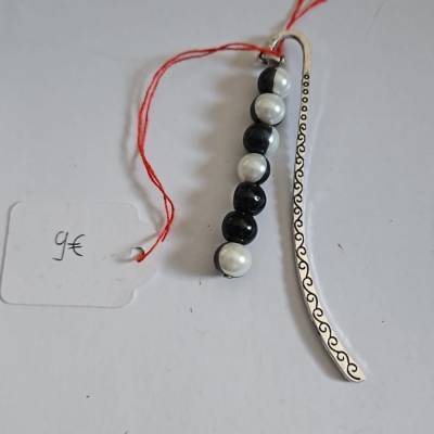 Lesezeichen Metall mit Perlen verziert