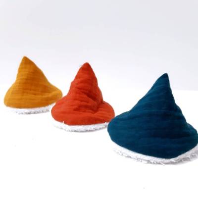 3er Set Wickelhütchen, Musselin