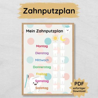 Zahnputzplan für Kinder als Motivationshilfe für die tägliche Zahnputzroutine