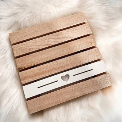 Untersetzer aus Klötzchen & Raysin | Holz Dekoration Tablett