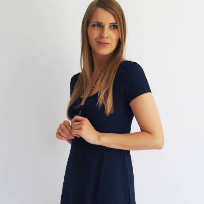 Sommerkleid AVA nachtblau und viele Farben individualisierbar