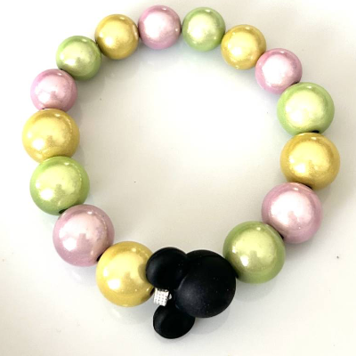 Trendiges, flexibles Armband, MiracleBeads Pastell mit Mickey Perle
