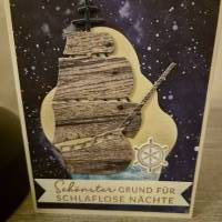 Geburtstagskarte / Schiff / Sternenhimmel / Sternenkarte Schiff / Karte Sterne Meer / Sternenhimmel Boot Bild 5