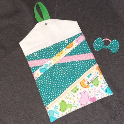 Haarspangenhalter, -mäppchen, -utensilo, -sammeltasche mit passendem Haarschleifchen