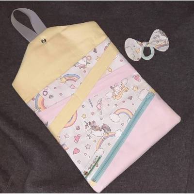 Haarspangenhalter, -mäppchen, -utensilo, -sammeltasche mit passendem Haarschleifchen