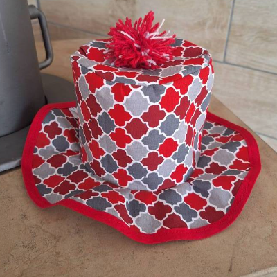 Klopapierhut, Klorollenhut, Toilettenpapierhut, Klorollenverstecker, genäht Retro