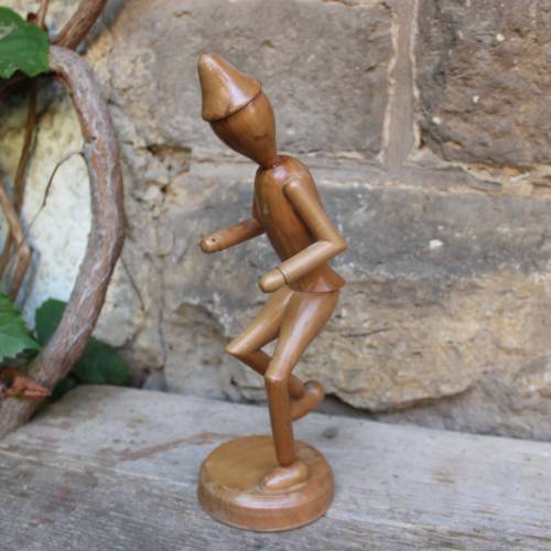 Holzfigur Dekoobjekt Schmuckhalter Pinocchio Art 60er 70er Jahre
