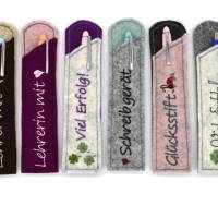 Stickdatei Etuis Stifteetui schmal für einen oder zwei Kugelschreiber 10 Varianten Bild 2