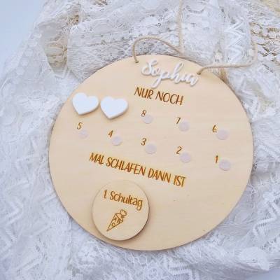 Kalender für Kinder | Countdown Tafel aus Holz | Ereigniskalender | Kinder Geschenk | Countdown Schulkind 