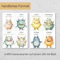 20 Monster Affirmationskarten für Kinder, Mutmacher Motivationskarten zum Ausdrucken Bild 3