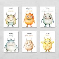 20 Monster Affirmationskarten für Kinder, Mutmacher Motivationskarten zum Ausdrucken Bild 6