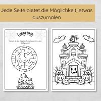 25 Halloween Rätselseiten und Ausmalbilder für Kinder zum Ausdrucken Bild 4