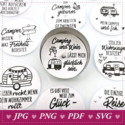 Teelichtbotschaften für Camper: Wohnmobilgrüße, Vorfreude auf den Urlaub, witzige Botschaften, selbst gestalten, Camping