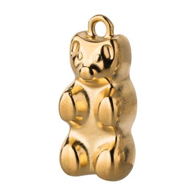 Zamak-Anhänger Teddybär / Gummibär gold 9,4x21mm 24K vergoldet hübscher Kettenanhänger