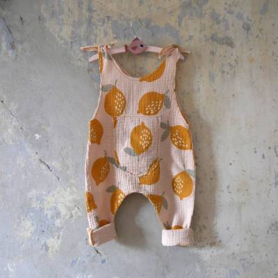 Musselin  ZITRONE 56 - 68 Jumper Romper Spieler Baby und Kind vom zimtbienchen