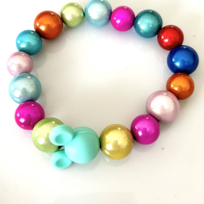 Trendiges, buntes Armband, MiracleBeads mit Mickey-Perle