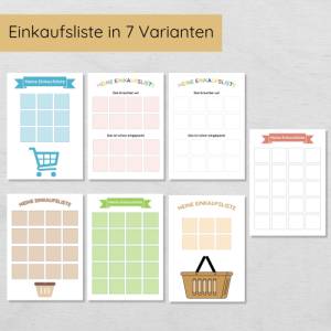 Einkaufsliste für Kinder mit 100+ Lebensmittel Lernkarten zum Ausdrucken, Einkaufsplaner Bild 3