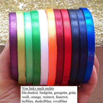 Satinband 5 mm – Glänzendes Geschenkband & Dekoband für Schleifen, Blumen & Deko, Meterware, Wunschfarbe