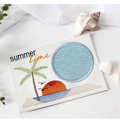 Stickdatei Mugrug Untersetzer Sonnenuntergang