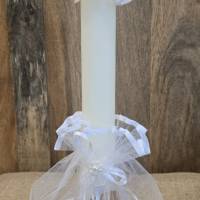 Kerzenrock und Tropfenfänger im Set für Kerzen mit 4cm Durchschnitt. Taufe/Kommunion/Hochzeit Bild 1