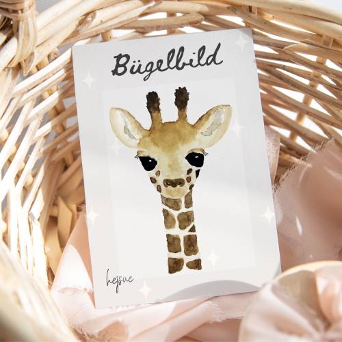 Bügelbild Aufbügelbild mit Giraffe Motiv Aufbügler für Shirt oder Geschenk für Kinder