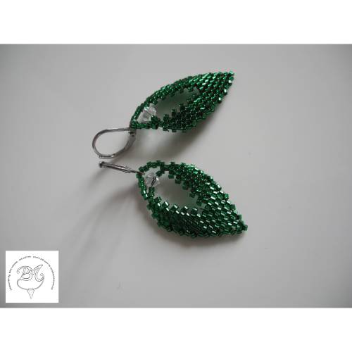 Ohrhänger Grün , kleines Blatt Peyote