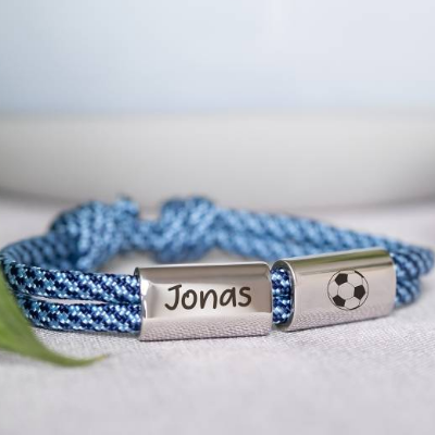 Personalisiertes Armband Jungs mit Gravur – Segeltau & Edelstahl | Geschenk zur Einschulung, Konfirmation & Prüfung