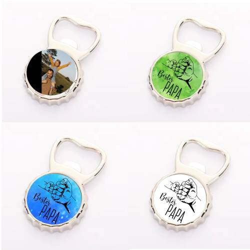 Flaschenöffner Magnet mit Bester Papa/Foto personalisiert