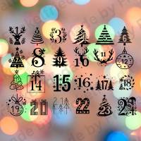 Adventskalenderzahlen 1-24 Plotterdatei Diy Kalender Zahlen Download Bild 2