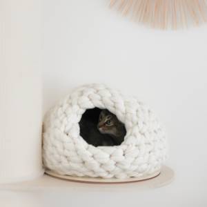 Katzenhöhle | Katzenbett | Katzenkorb | Katzenkörbchen | Katzenhaus aus 100% Biobaumwolle Bild 1