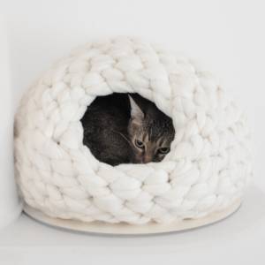 Katzenhöhle | Katzenbett | Katzenkorb | Katzenkörbchen | Katzenhaus aus 100% Biobaumwolle Bild 3