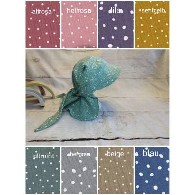 Kopftuch Bandana aus Musselin mit Punkten – KU: 40-56 cm, verschiedene Farben