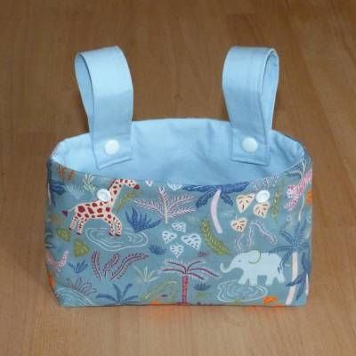 Lenkertasche Laufradtasche mit Dschungelmotiv, Biobaumwolle, Handarbeit