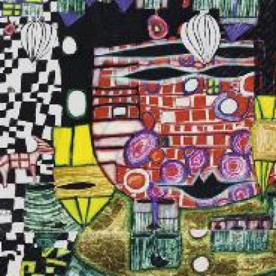 10 Lunchservietten König der Antipoden, Servietten mit Motiv nach Hundertwasser von Stewo zum Basteln