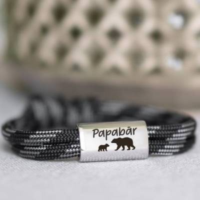 Personalisiertes Armband für Papa – Gravur, Segeltau, Geschenk Vatertag & mehr