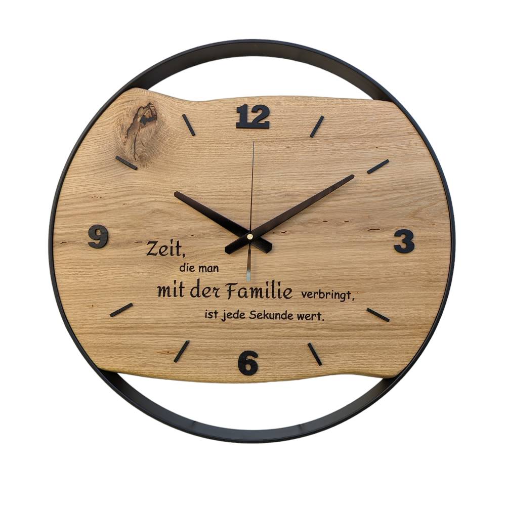 Handgefertigte Wanduhren Eiche 