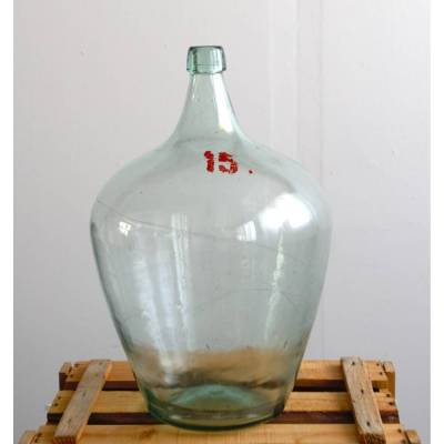 Glasballon bauchige Vintage Weinflasche C
