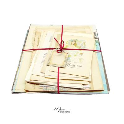 vintage Buchseiten 50 Stück mit Text und Bildern für Junk Journal und Scrapbooking, buntes Papier-Set aus Bilderbüch