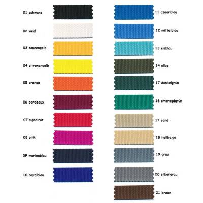 Gurtband 15-50mm – 23 Farben – Deutsche Herstellung – Hochwertig & Reißfest aus PP