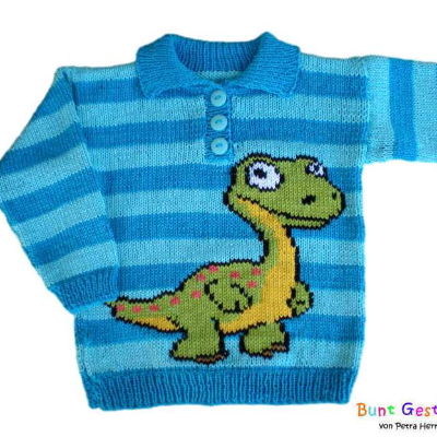 Strickanleitung Pullover Dino in 2 Größen