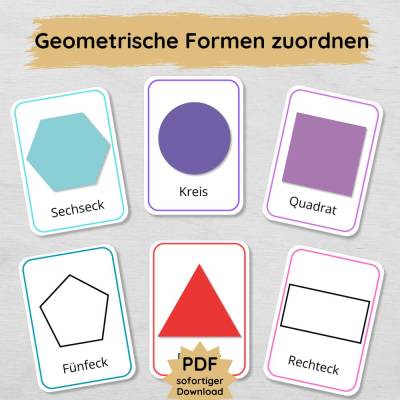 Legespiel Formen zuordnen für Kinder, kreatives Lernspiel zum Ausdrucken