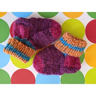 BabySöckchen - Neugeborenen-Socken lila/blau