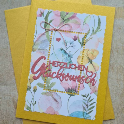 Grußkarte - Geburtstagskarte - Herzlichen Glückwunsch - Sommerblumen