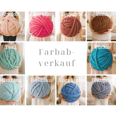 Deckengarn | Grobstrickgarn 1 kg | XXL Garn | Jumbogarn | Schlauchgarn | Chunky yarn | Armstricken | Dickes Garn | Große